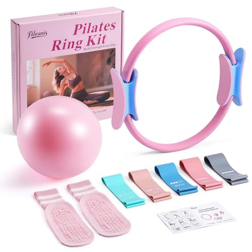Floranis Home Pilates Essentials Kit for Women Ring and Ball Pilates Set Equipment, Magic Circle with 5 Resistance Bands Premium Accessories Kit for Beginner Toning Workouts at Home | Amazon (US)