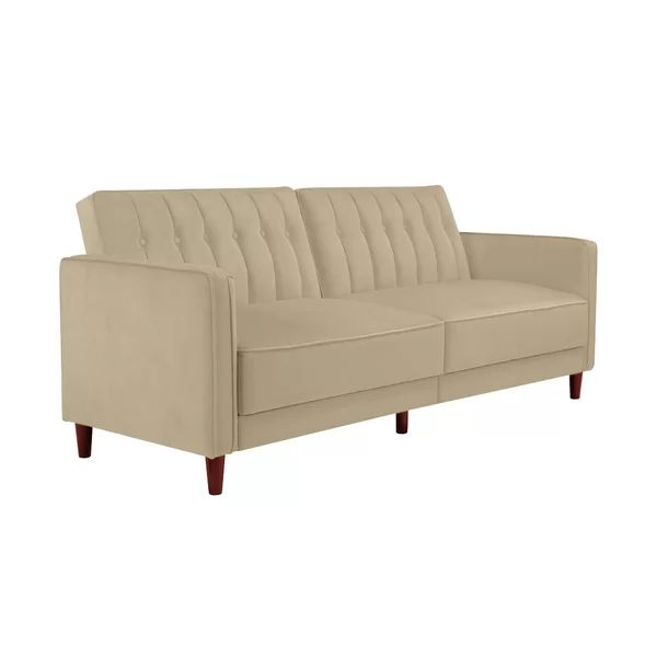 Imani Velvet 81.5" Wide Square Arm Convertible Sofa | Wayfair North America