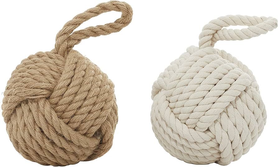 Deco 79 Jute Knot Sculpture with Hanging Loop, (Set of 2) 14"H, 7"W, Multi Colored | Amazon (US)