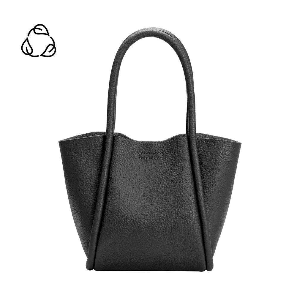 Black Mariah Small Recycled Vegan Leather Tote Bag | Melie Bianco | Melie Bianco