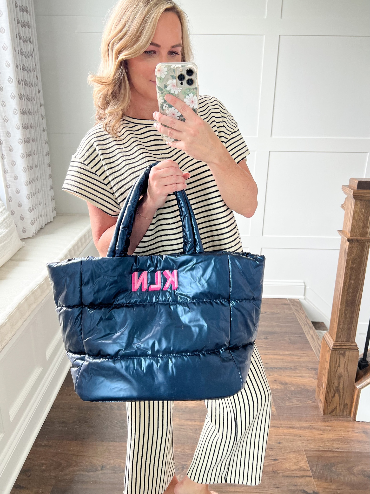 The cutest and roomiest puffer tote from Sprinkled With Pink! Also comes with a long strap. I used the bright pink and light pink for monogram colors  

#LTKFindsUnder100 #LTKTravel #LTKItBag
