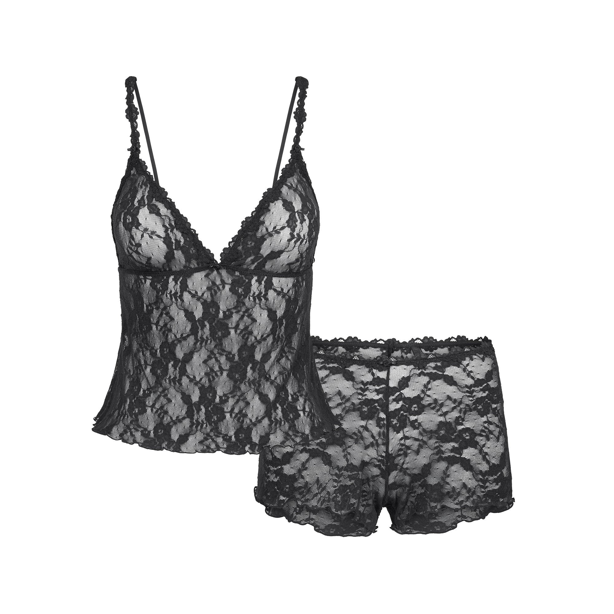 STRETCH LACE TRIANGLE CAMI AND SHORT SET | SOOT | SKIMS | SKIMS (US)