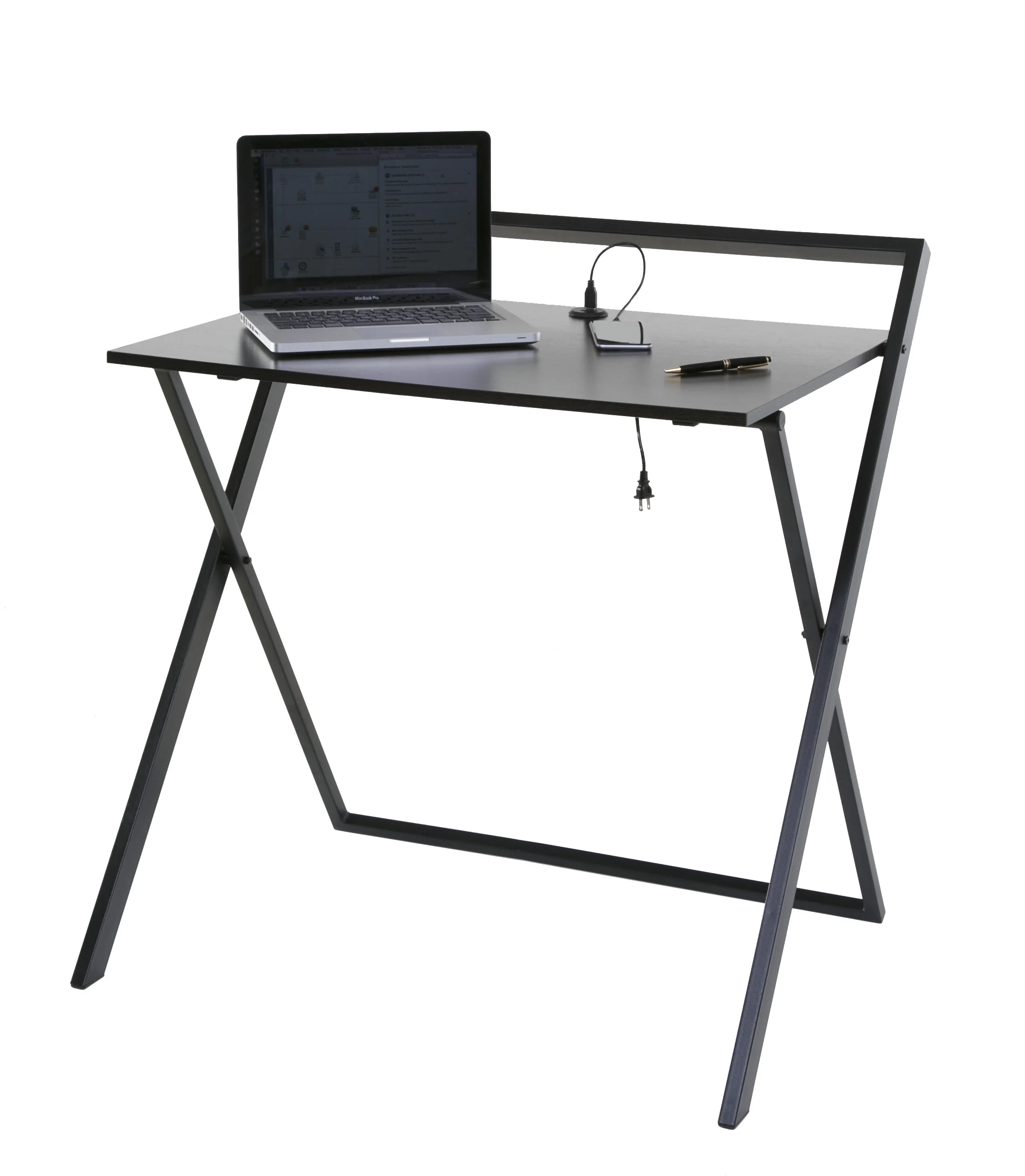 OneSpace Basics No Assembly Folding Desk with Dual USB Charger | Walmart (US)