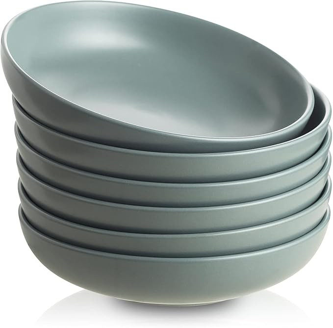 Selamica Ceramic 7.8 inch pasta bowls, 26 Ounce large serving porcelain salad soup bowls, dishwas... | Amazon (US)