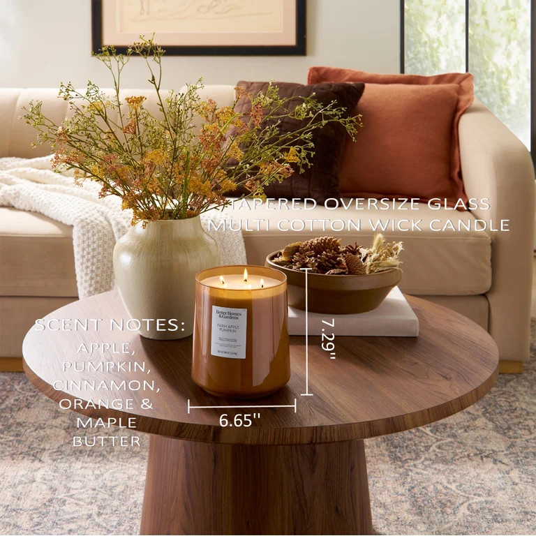 Better Homes & Gardens 5-Wick 100 oz Glass Jar Candle, Farm Apple Pumpkin | Walmart (US)