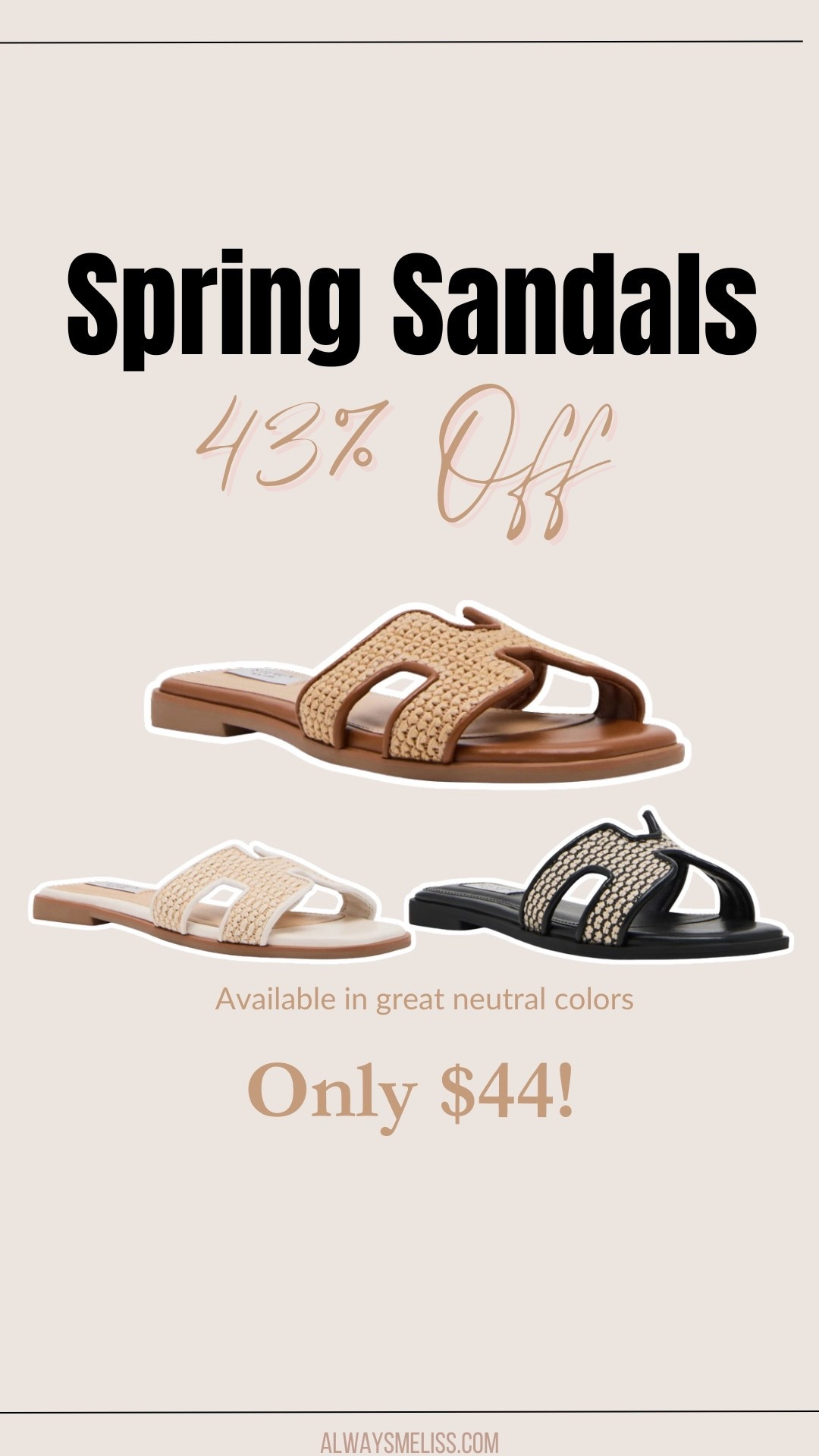 Neutral sandals on sale now! Under $45!🌸