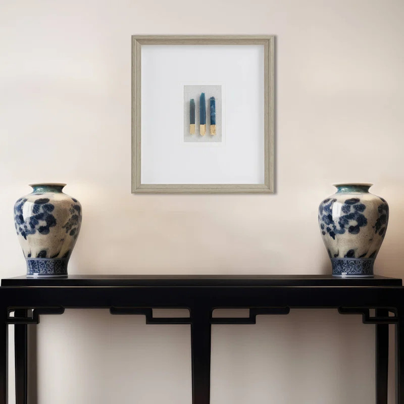 Madison Park Staggered Stones Blue Natural Agate Double Mat Shadow Box Wall Décor | Wayfair | Wayfair North America