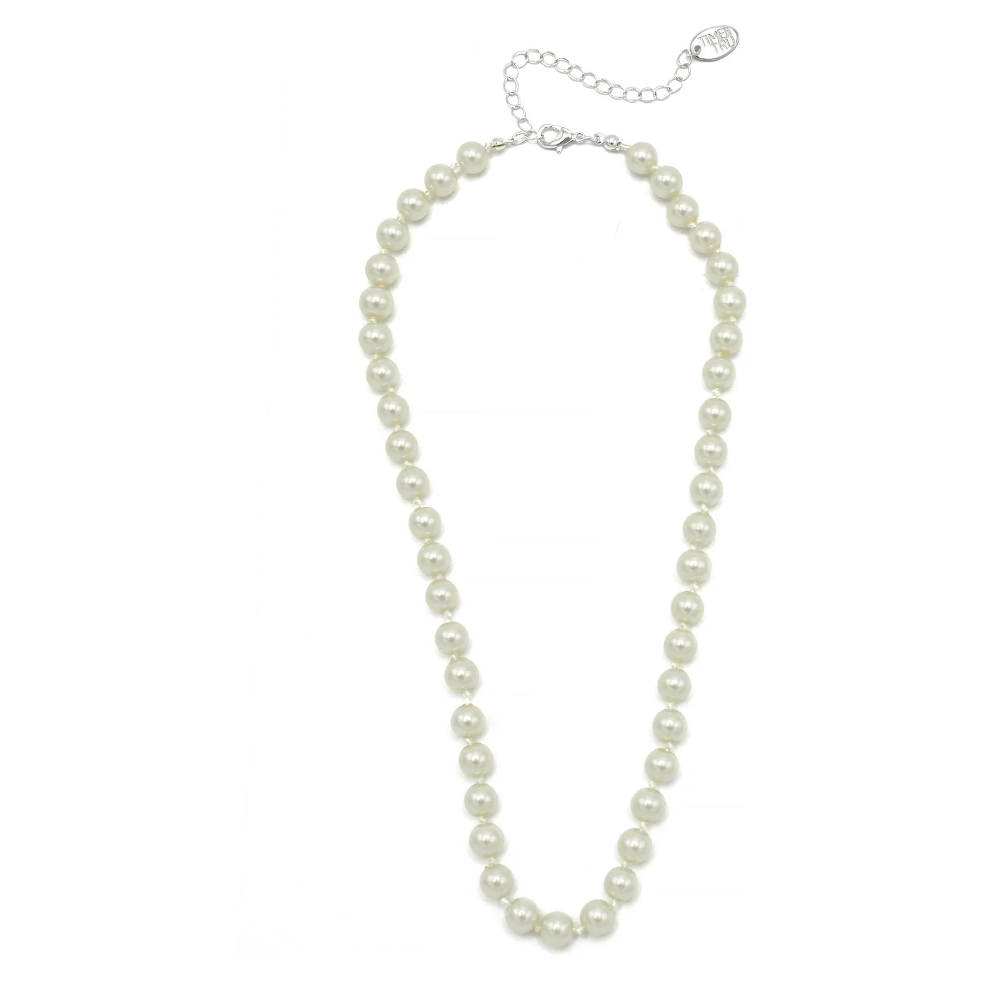 Time and Tru Women's 8MM Faux Pearl Necklace 17.5" with Extender | Walmart (US)