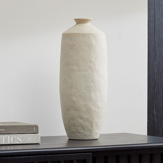 Shape Studies Vases, Vase, Cream, Ceramic, Tall | West Elm (US)