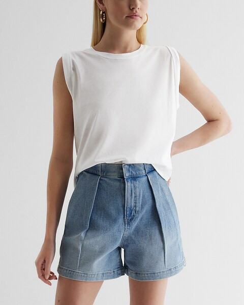 Cotton Crew Neck Muscle Tank | Express