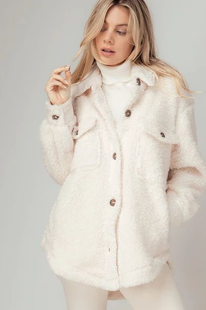 Keeping Me Warm Sherpa Jacket - Ivory | Stella Clothing Boutique