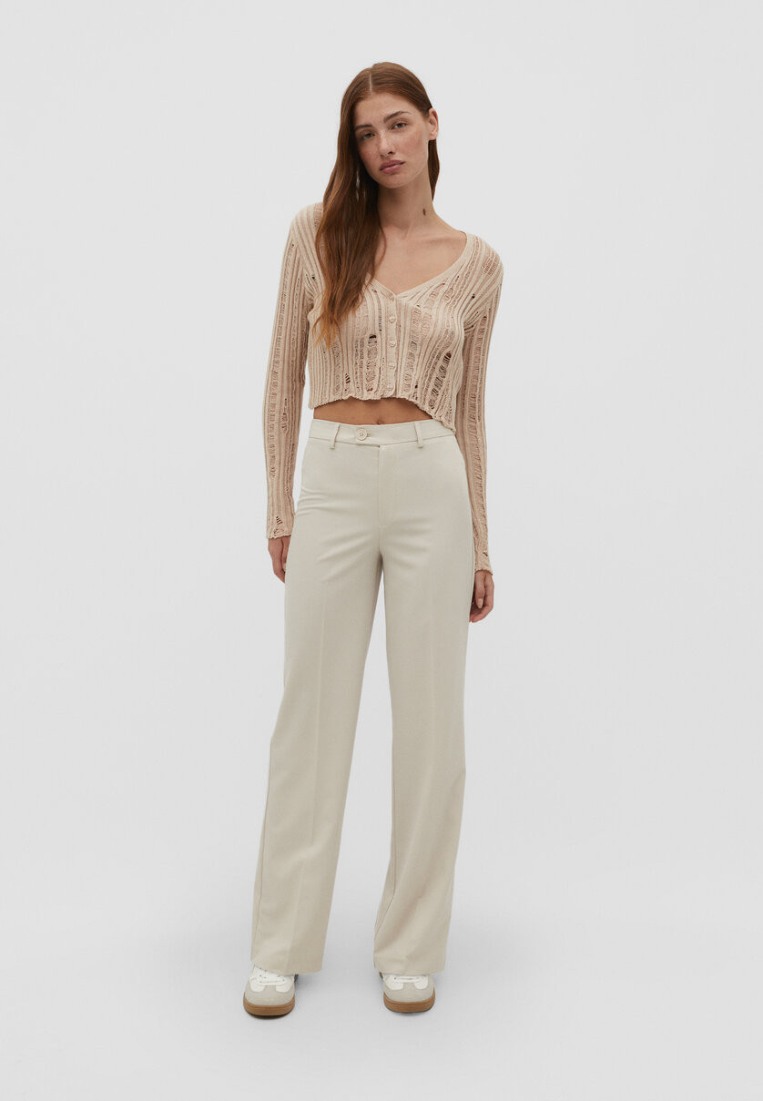 Pantaloni eleganti dritti - Pantaloni da donna | Stradivarius Italia | Stradivarius (IT)