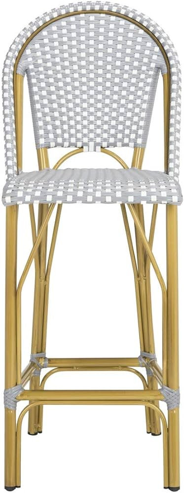 Safavieh PAT4008B Collection Ford Grey and White Indoor/Outdoor Stacking French Bistro Bar Stool | Amazon (US)