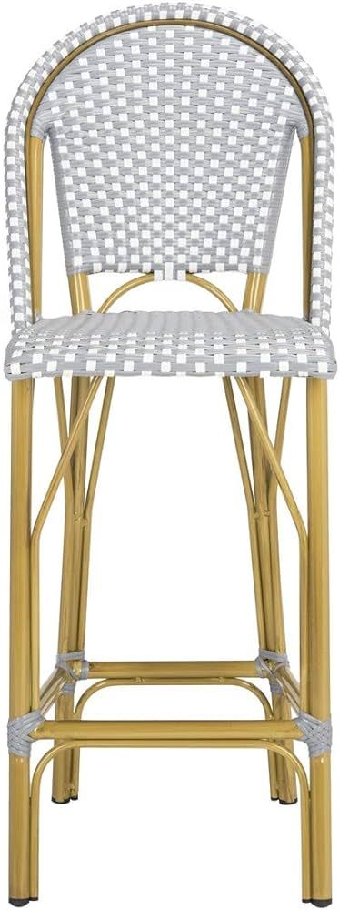 Safavieh PAT4008B Collection Ford Grey and White Indoor/Outdoor Stacking French Bistro Bar Stool | Amazon (US)