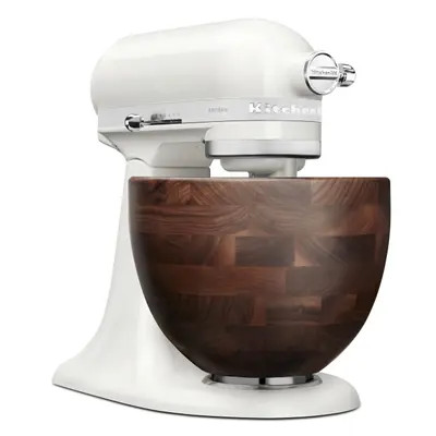 KitchenAid Artisan Series 5 Quart Tilt-Head Stand Mixer with Walnut Wood Bowl in Porcelain White at Nordstrom | Nordstrom