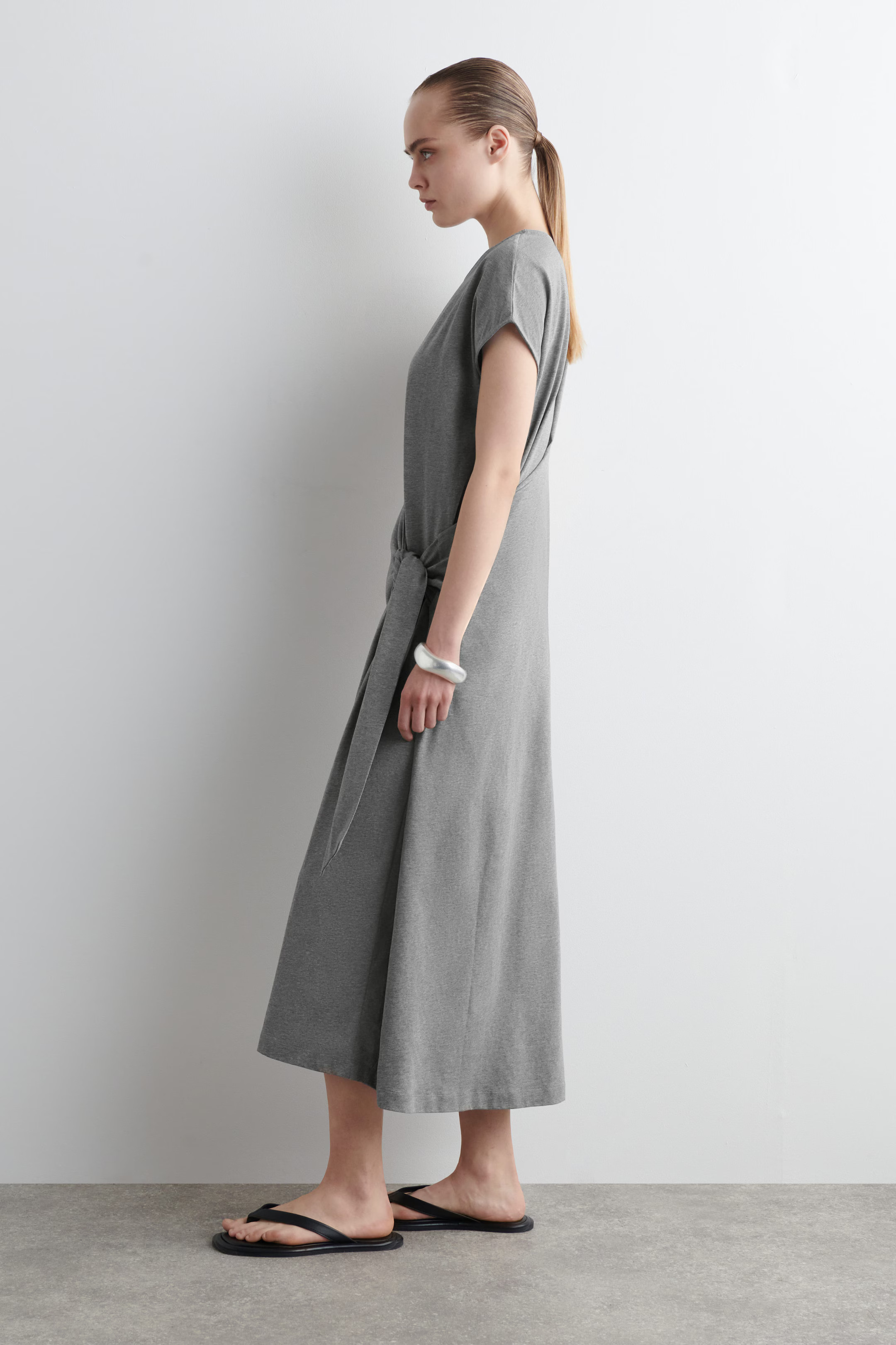 WRAP-FRONT T-SHIRT DRESS - GRAY | COS | COS (EU)