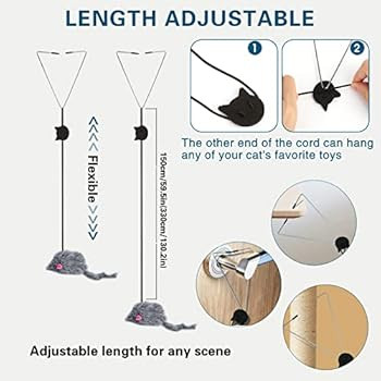 Kalimdor Interactive Cat Feather Toys,Retractable Cat Teaser Toy ，Hanging Interactive cat Toys ... | Amazon (US)