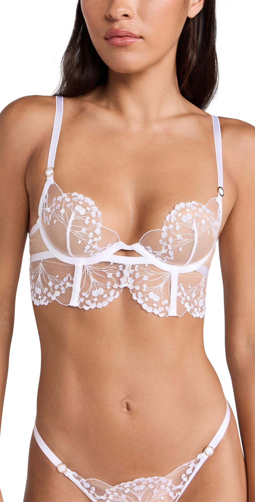 Bluebella Marisa Wired Bra White/Sheer 34A | Shopbop