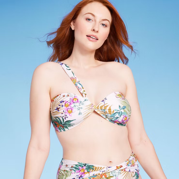 Women's One Shoulder Bandeau Bikini Top - Shade & Shore™ | Target