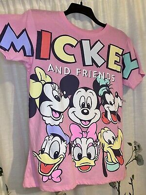 Disney, Mickey and Friends T-Shirt, Pink, Women's Small | eBay US