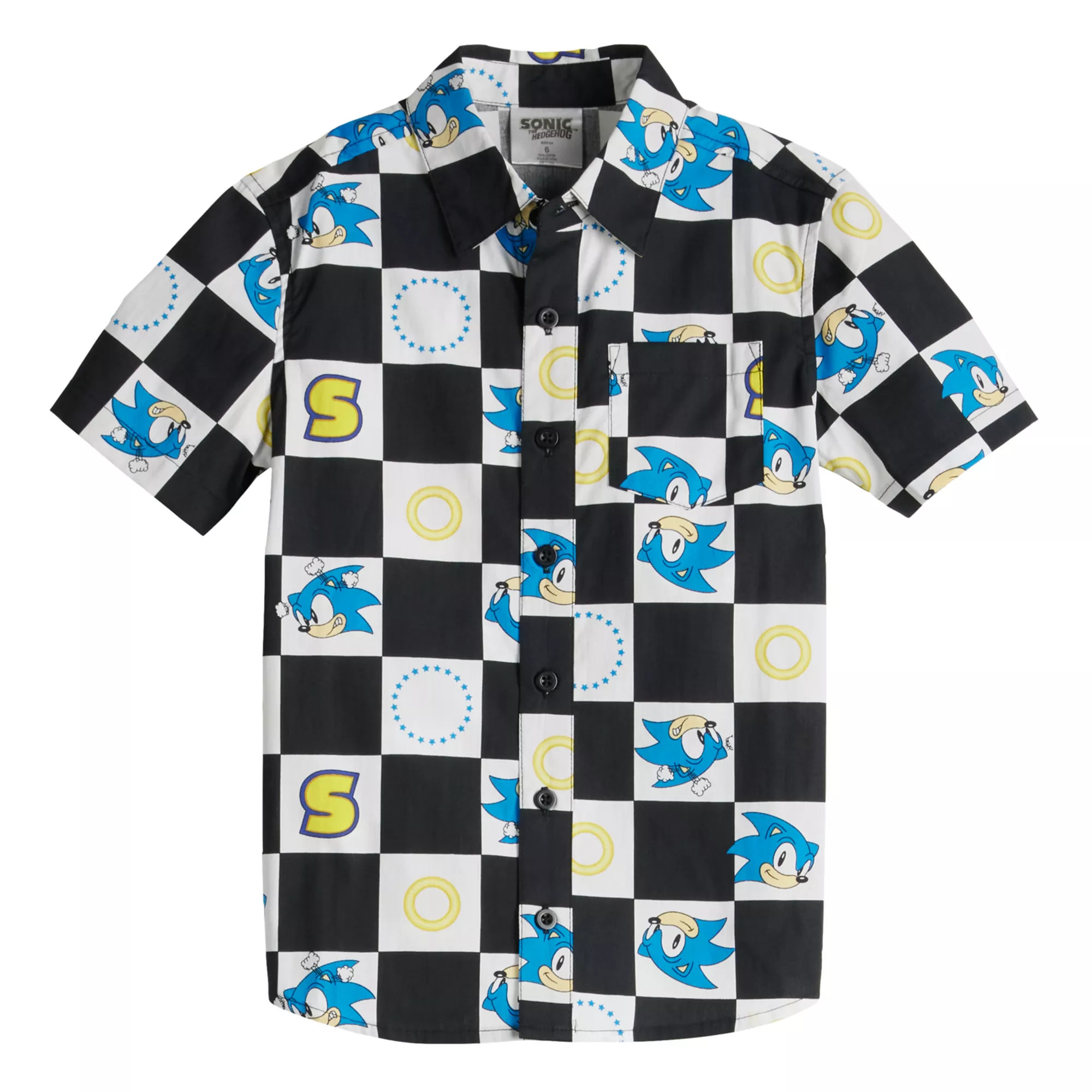 Boys 4-12 Jumping Beans® Sonic Checkers Woven AOP Shirt | Kohl's
