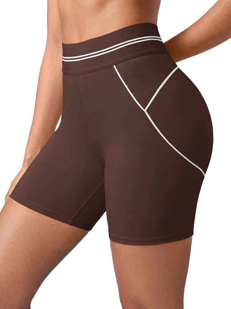 Aoysky Womens Buttery Soft Biker Shorts 6" High Waisted Workout Gym Yoga Running Athletic Shorts | Amazon (US)