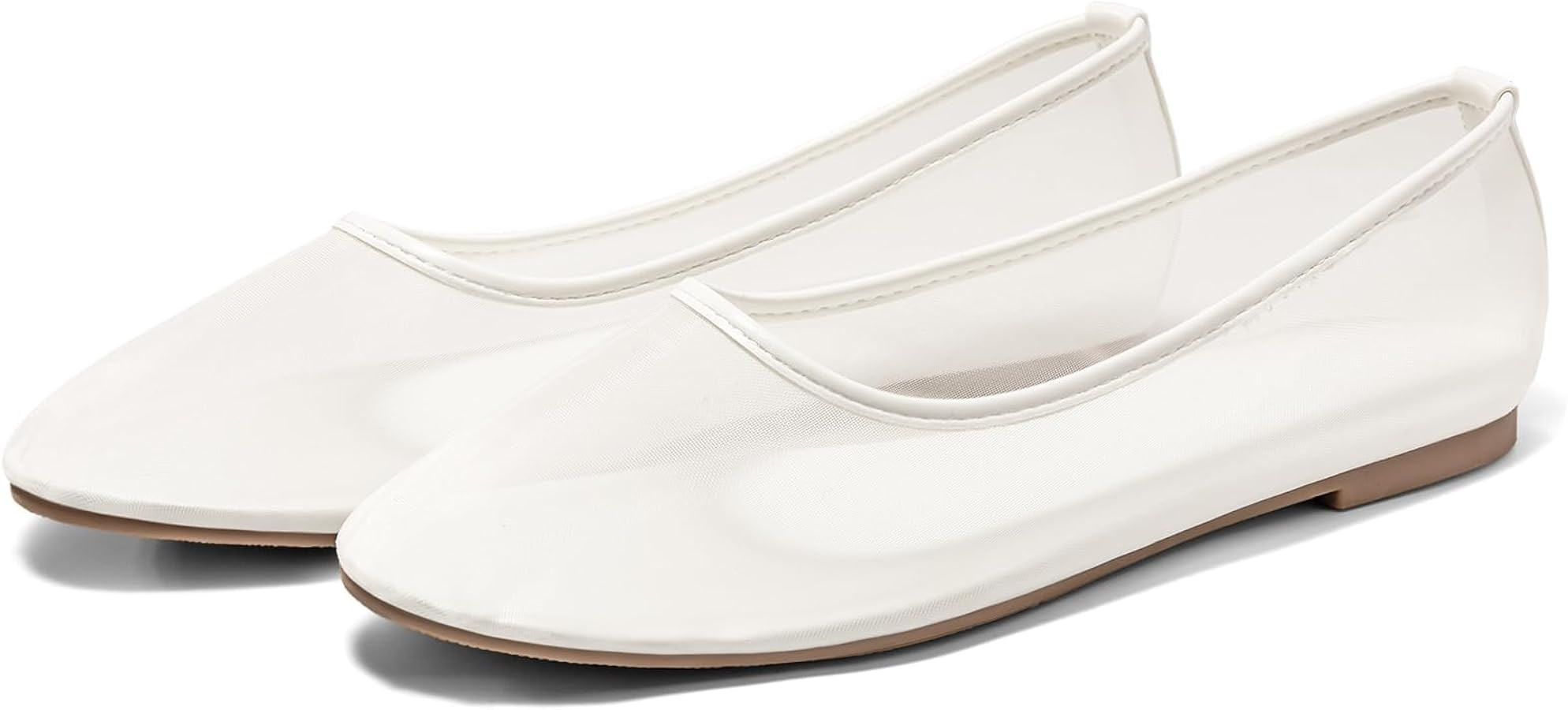Coutgo Womens Mesh Ballet Flats Slip on Ballerina Flats Comfortable Casual Work Dress Shoes | Amazon (US)