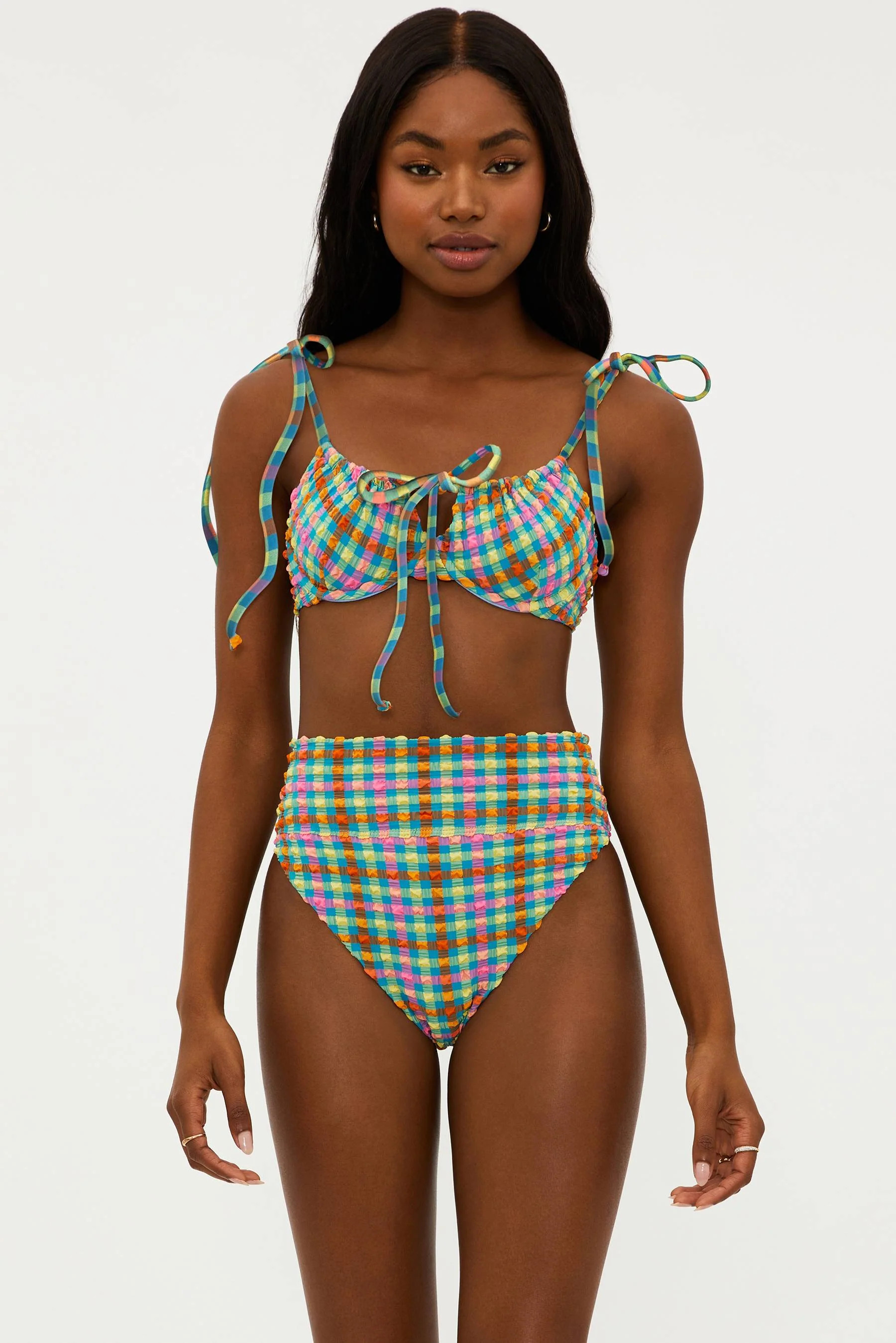 Caitlin Swim Top Sunny Side Gingham | Bikini Top | Beach Riot | Beach Riot