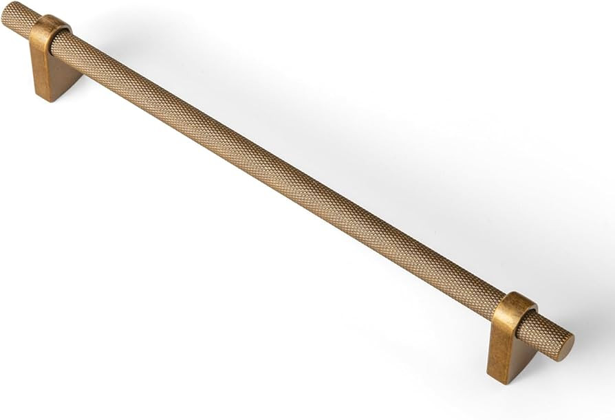 Goo-Ki 6 Pack 7 9/16" Center to Center Knurled Antique Brass Knurled Cabinet Bar Handles with Blo... | Amazon (US)