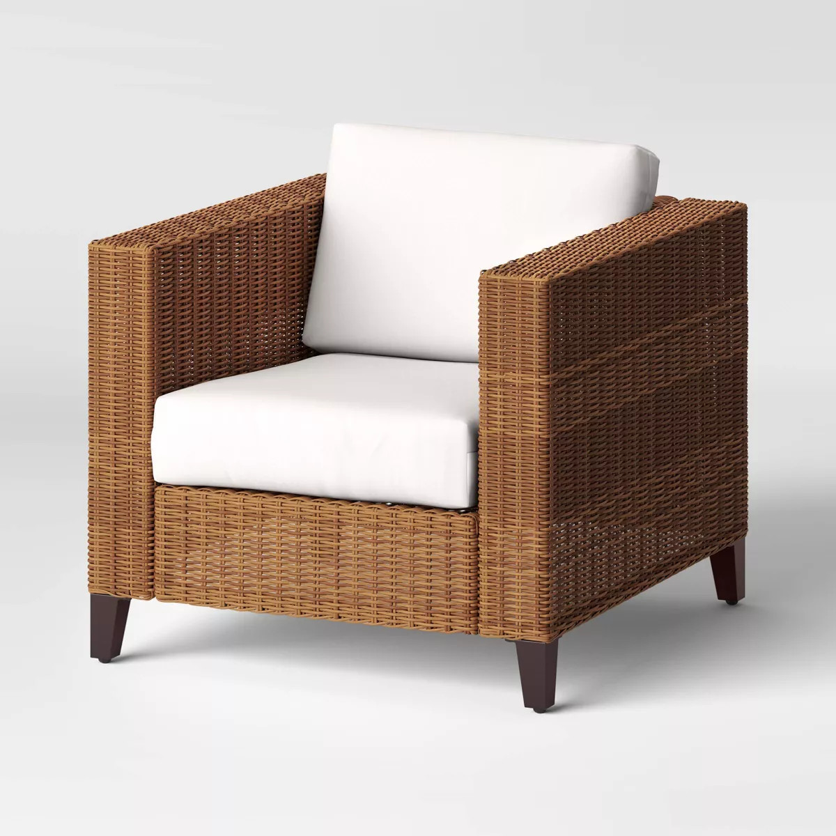 Brookfield Steel Wicker Club Chair with Cushions - Light Brown - Threshold™ | Target