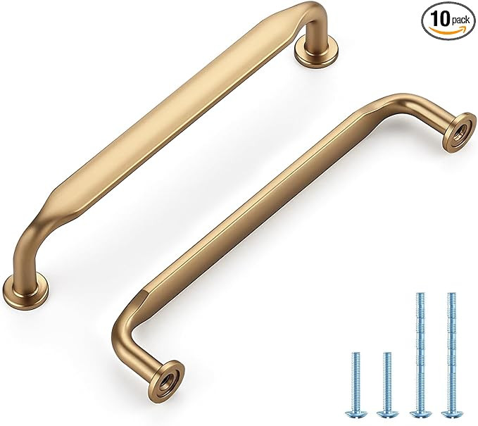 10 Pack 5 Inch Champagne Bronze Cabinet Handles Solid Zinc Alloy Pulls for Kitchen, Bathroom, Dre... | Amazon (US)