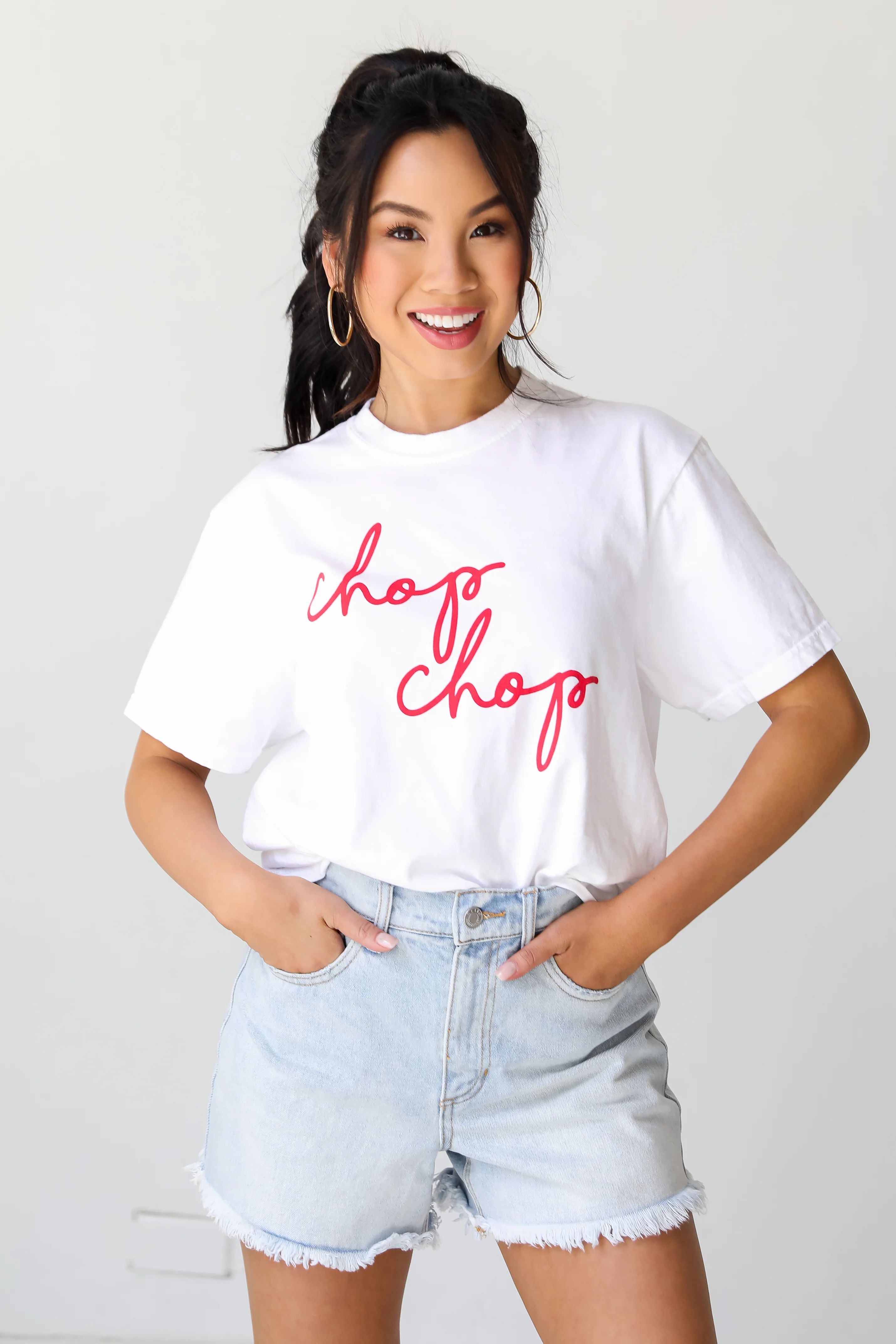 White Chop Chop Graphic Tee | Dress Up