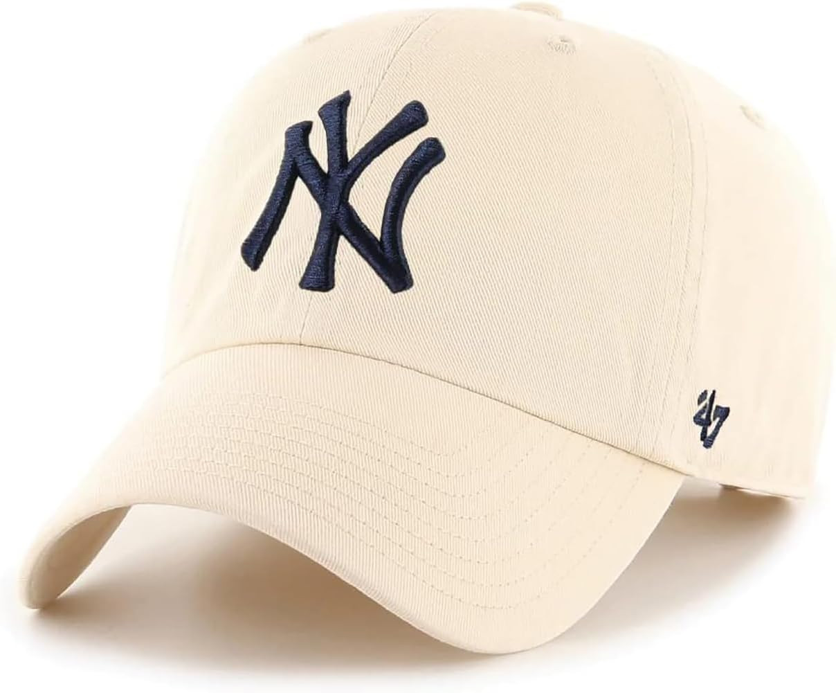 '47 MLB Unisex-Adult Clean Up Adjustable Hat Cap One Size Fits All (New York Yankees Natural) | Amazon (US)