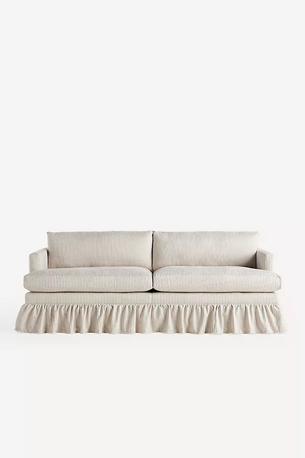 Bowen Sorrento Stripe 83" Ruffle Sofa | Anthropologie (US)