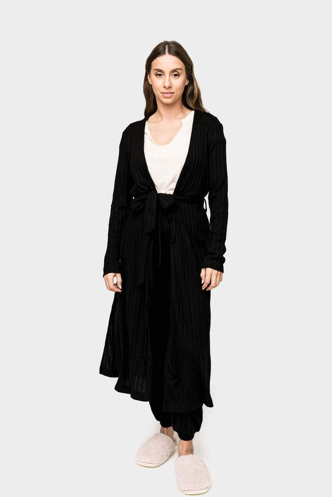 Luxe Pointelle Knit Belted Duster | Gibson