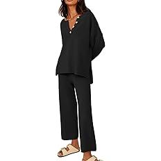 LILLUSORY Lounge Sets for Women 2 Piece Matching Sets Sweatsuits Sweat Suits Outfits Cozy Knit Sw... | Amazon (US)