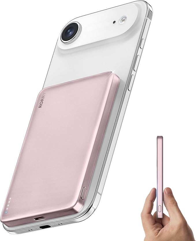 RORRY for Magsafe Portable Charger, [0.3" Ultra Slim] Magnetic Power Bank,[Alloy-Made] 5000mAh Wi... | Amazon (US)