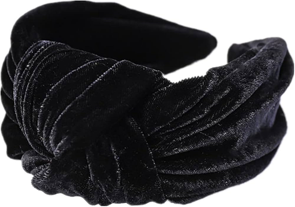 Women Velvet Twisted Headband Elastic Wide Knotted Hairband Casual Life Cocktail Dating Hair Hoop... | Amazon (US)