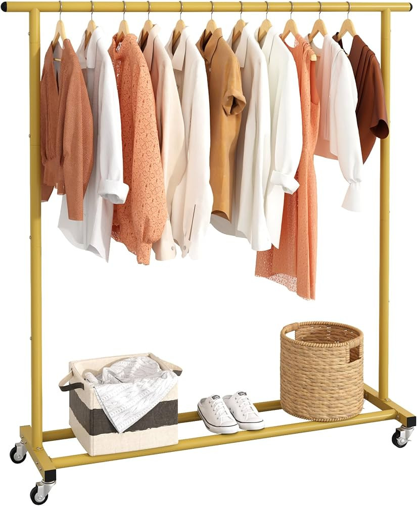Buzowruil Metal Rolling Clothing Rack Adjustable Freestanding Garment Organizer with Wheels, Spac... | Amazon (US)