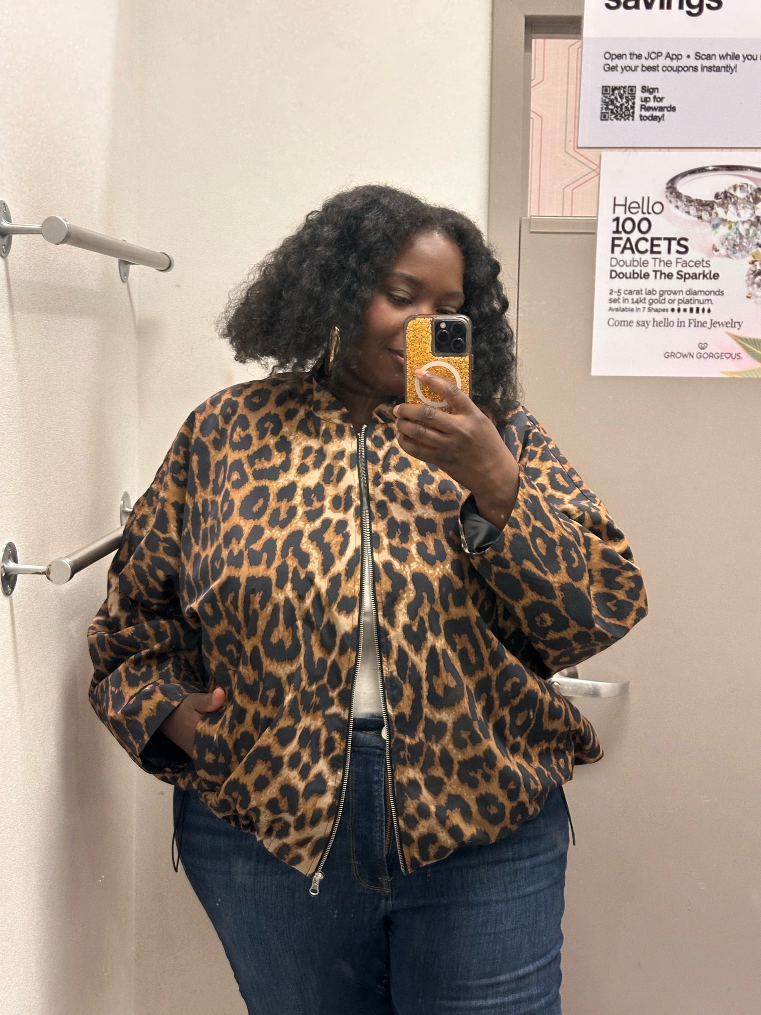 Tried on this leopard print bomber jacket from JCPenney and Ashley Graham and it was cute. It’s oversized so you can size down.

#LTKPlusSize #LTKMidsize #LTKOver40