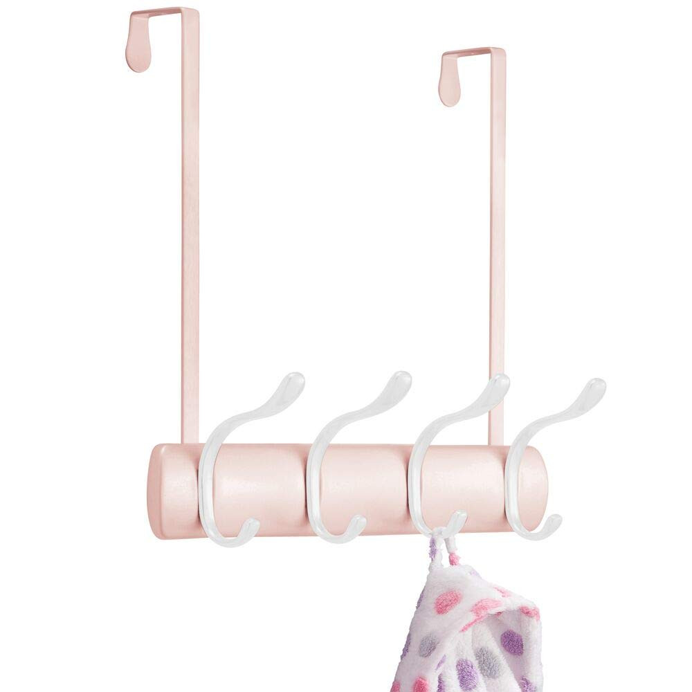 mDesign Decorative Over Door 8 Hook Metal Storage - Long Easy Reach Organizer Rack for Jackets, C... | Amazon (US)