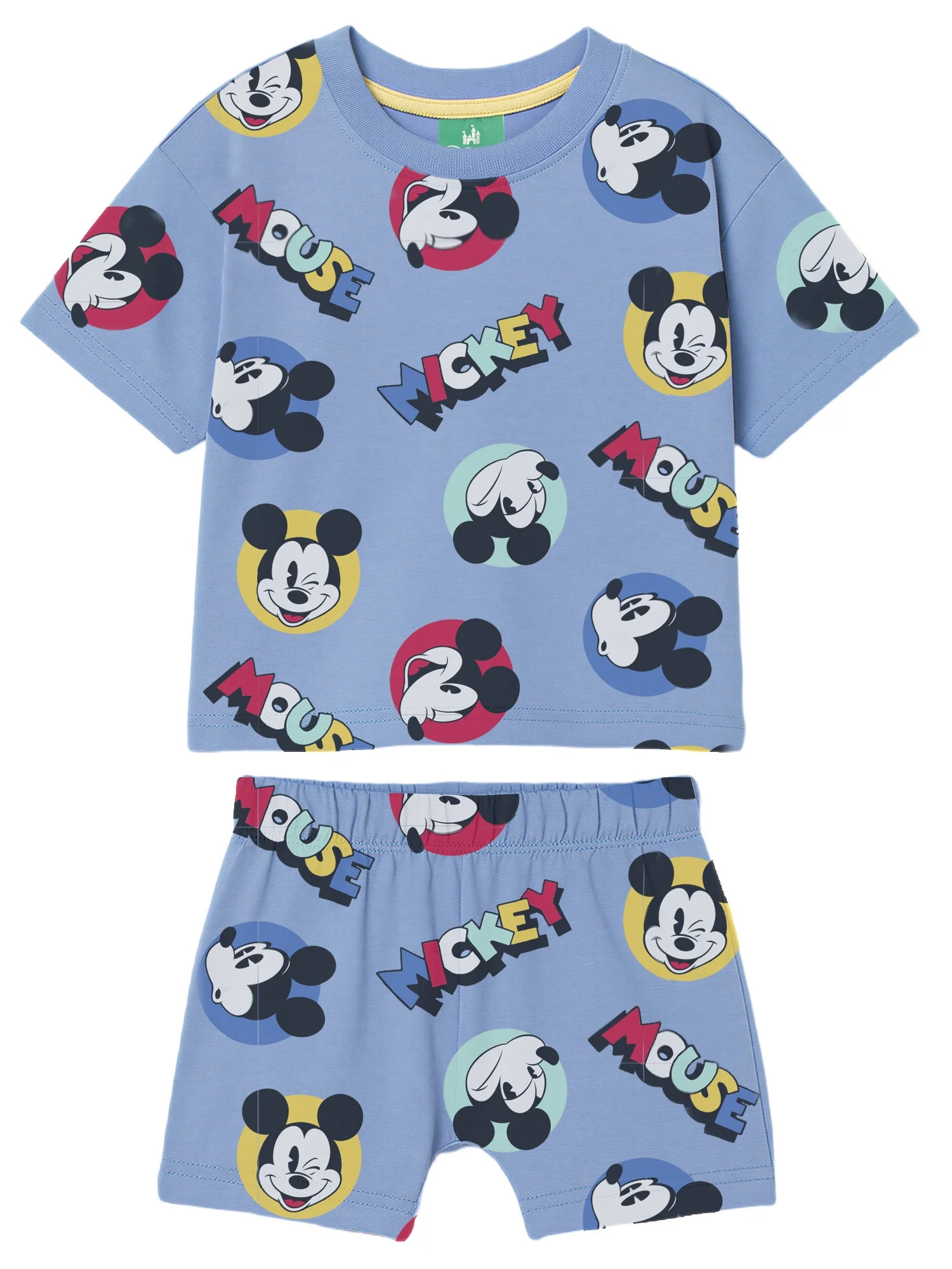 Mickey Mouse Baby Boy 2 Piece French Terry Short Set, Sizes 0-24 Months | Walmart (US)