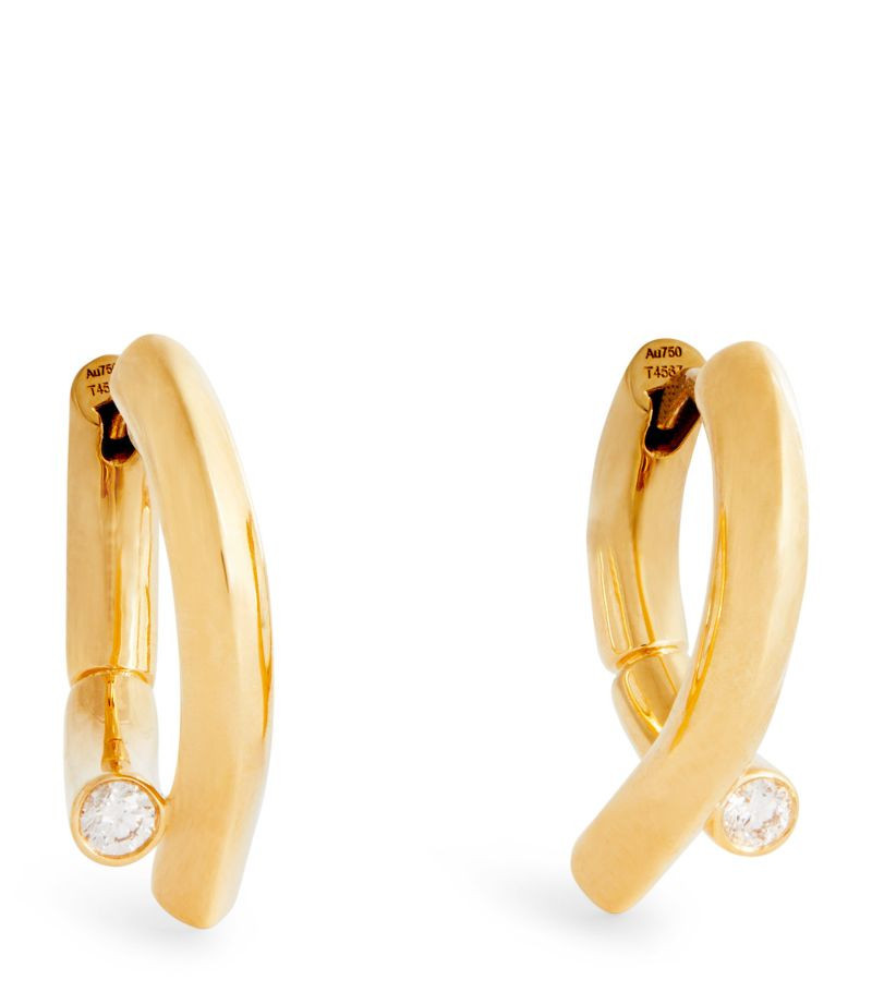 Tabayer Mini Yellow Gold And Diamond Oera Edition 03 Hoop Earrings | Harrods