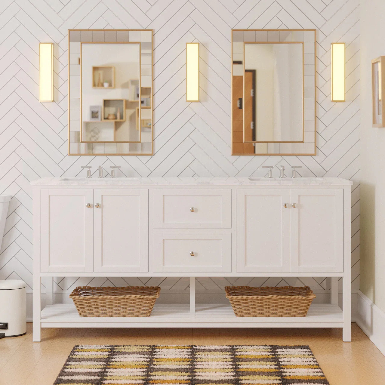 Binne 72'' Double Bathroom Vanity with Top | Wayfair North America