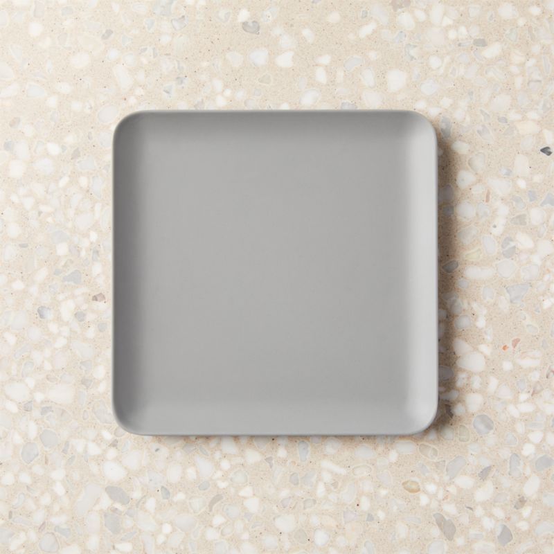 Pebble Matte Grey Square Appetizer Plate + Reviews | CB2 | CB2