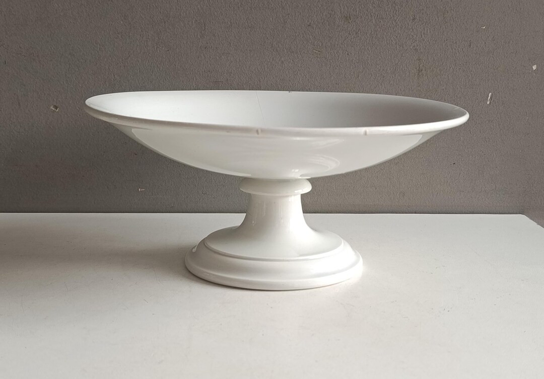 Antique French Fruits Dish Compte Cake Stand Cup White Ironstone Creil & Montereau 1800s / Earthe... | Etsy (US)