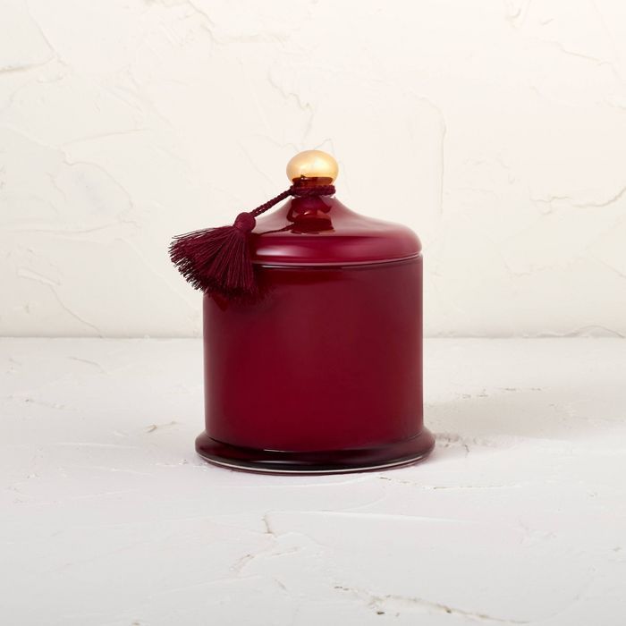 14oz Mandarin & Patchouli Glass Lidded Burgundy Candle - Opalhouse™ designed with Jungalow™ | Target