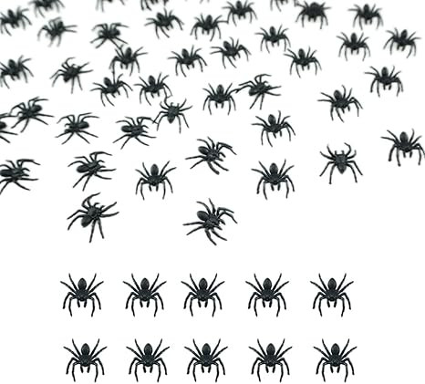 SaktopDeco 50 PCS Mini Plastic Spiders Small Fake Spiders Scary Realistic Spiders for Halloween P... | Amazon (US)
