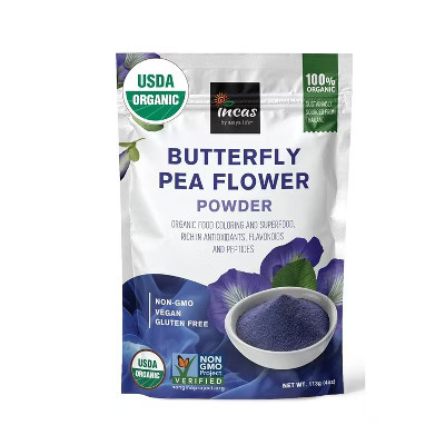 INCAS 100% USDA Organic Butterfly Pea Flower Powder - 4 Ounce | Organic Blue Matcha Tea | Target