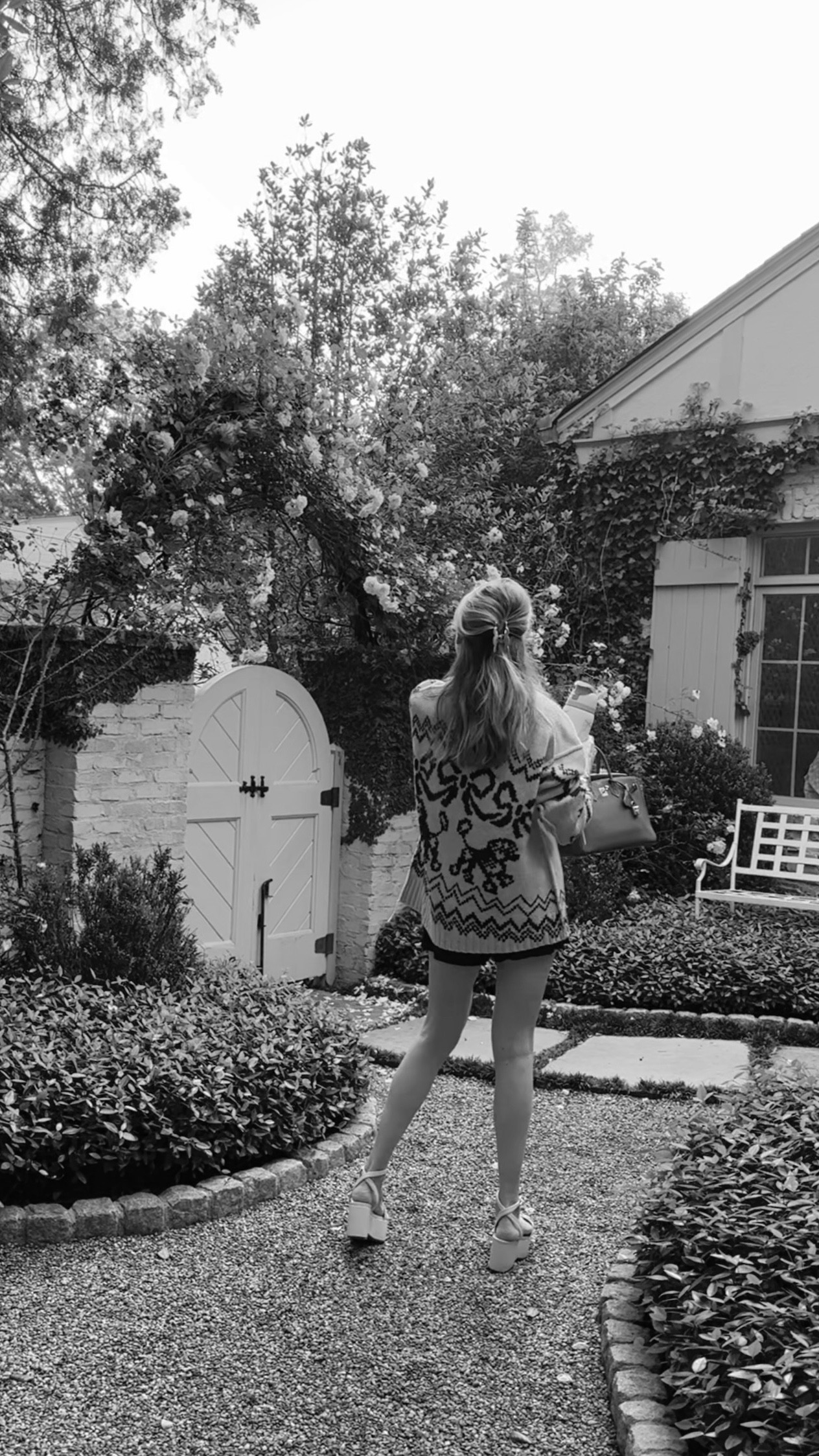 Another day in the life! Wearing my best $30 Amazon shoe find, my new go-to shorts and a favorite sweater since the morning was so chilly. Later in the day got dressed up for tea and put on my most worn jeans to swim practice!  